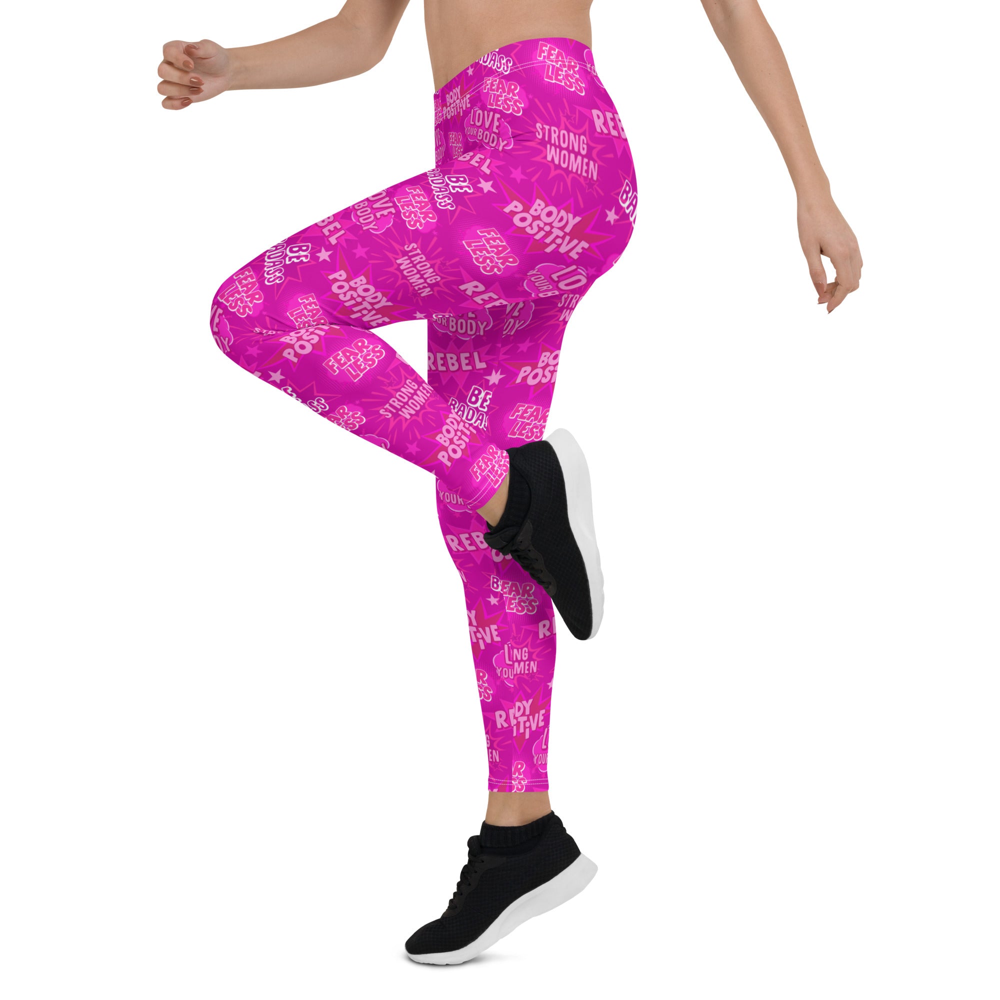 SHE REBEL - Hot Pink Empower Mid-Waist Leggings